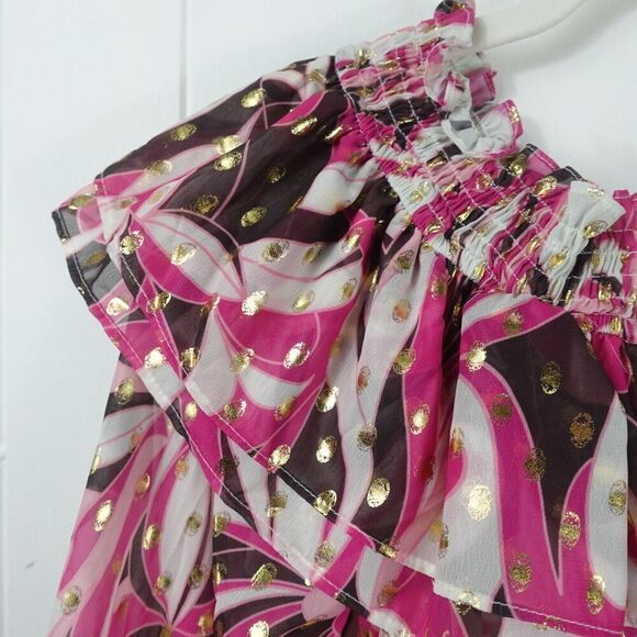 Beulah Style Womens Ruffled Smocked Tunic Large - Picture 2 of 14